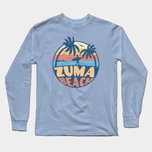 Vintage Surfing Zuma Beach, California // Retro Summer Vibes // Grunge Surfer Sunset Long Sleeve T-Shirt